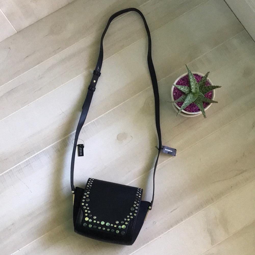 Black studded Express crossbody purse